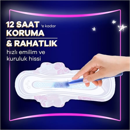 Orkid Platinum Hijyenik Ped Gece Ekstra Plus (Boy 5) Süper Ekonomik Paket 14 Adet Ped