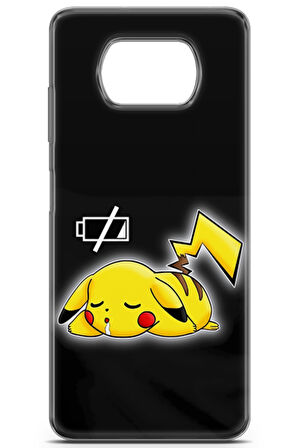 Xiaomi Poco X3 Pro uyumlu Pokemon 16 Fit Baskılı Pilim Bitti