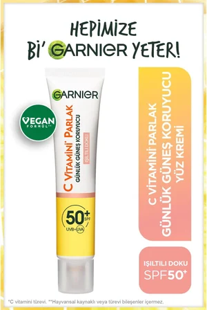 C Vitamini Parlak Günlük Güneş Koruyucu Fluid Yüz Kremi Işıltılı Doku SPF50, 40 ml