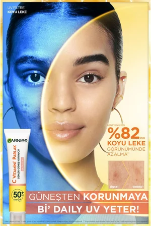 C Vitamini Parlak Günlük Güneş Koruyucu Fluid Yüz Kremi Işıltılı Doku SPF50, 40 ml