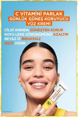 C Vitamini Parlak Günlük Güneş Koruyucu Fluid Yüz Kremi Işıltılı Doku SPF50, 40 ml