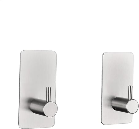 Paslanmaz Çelik 2 Adet Banyo Askısı Bornoz Askısı Kendinden Yapışkanlı Havlu Askılığı INOX Anında Kolay Montaj