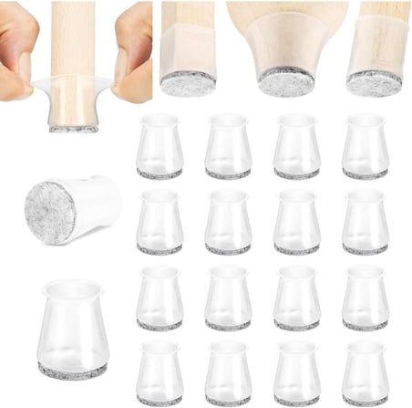 Yenigeldi 32 Adet (15Mm - 17Mm) Silikon Masa Sandalye Pabucu Kaydırmaz Pabuç Zemin Koruyucu,30Mm.Keçesizkaremat