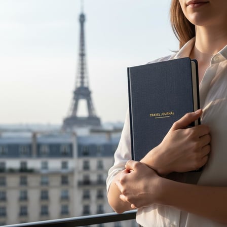 Travel Journal – Sert Kapaklı Seyahat Günlüğü, A5 Boyutunda, Planlama &amp; Anı Alanı – Anı Defteri (Lacivert)