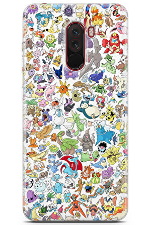 Xiaomi Pocophone F1 uyumlu Pokemon 9 UV Tasarım Pokemon II