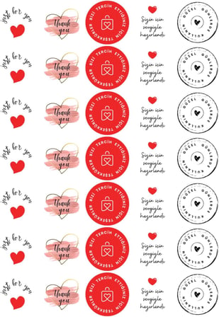 5li Paket Kağıdı, 35m Paket İpi ve 35 adet Stickerdan oluşan ambalaj seti Tek Ebat