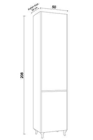 208 cm Kombi Dolabı Ayakkabılık Hediyeli