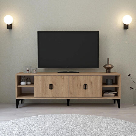 3507 Deren Tv Ünitesi 150 Cm , Raflı , Kapaklı , Sepet Tv Sehpası
