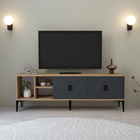 3505 Era TV Ünitesi Raflı 150 Cm Sepet - Antrasit