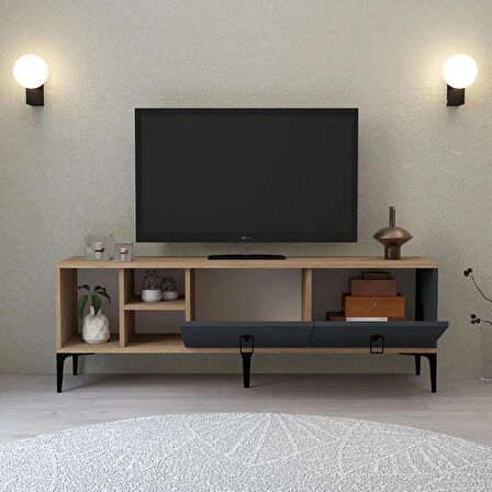 3505 Era TV Ünitesi Raflı 150 Cm Sepet - Antrasit
