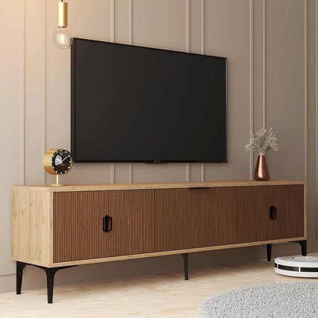 3803 Neva Tv Ünitesi 180 Cm 3 Kapaklı Sepet - Kaplan Tv Sehpası