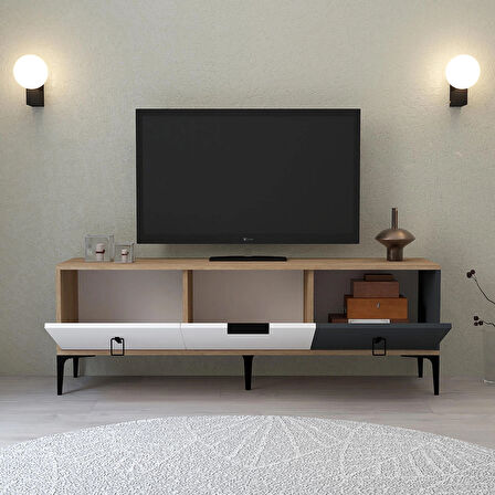 3501 Neva TV Ünitesi 150 Cm Sepet - Antrasit - Beyaz