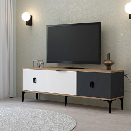 3501 Neva TV Ünitesi 150 Cm Sepet - Antrasit - Beyaz