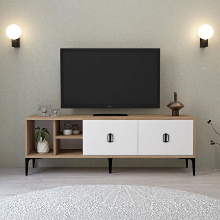  3504 Era TV Ünitesi Raflı 150 Cm Sepet - Beyaz