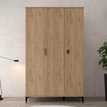 6301 Neva 3 Kapılı 200 Cm Gizli Çekmeceli Gardırop , Elbise Dolabı , Genç Odası Sepet