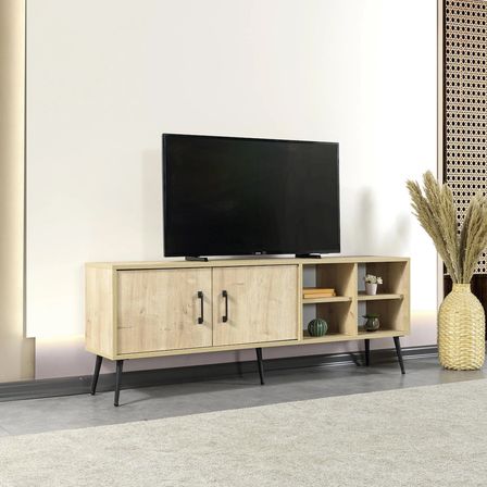 3608 Şile Metal Ayaklı Metal Kulplu 160 Cm TV Ünitesi Safir