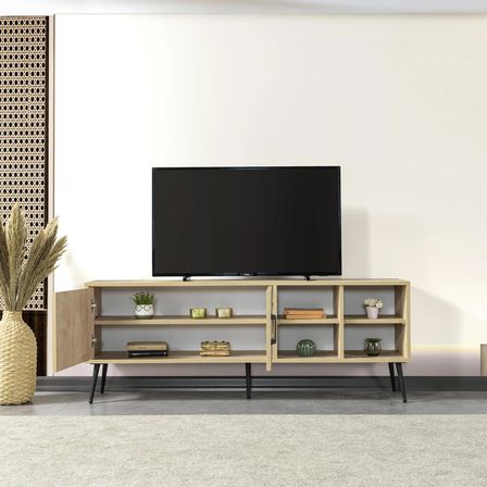 3608 Şile Metal Ayaklı Metal Kulplu 160 Cm TV Ünitesi Safir