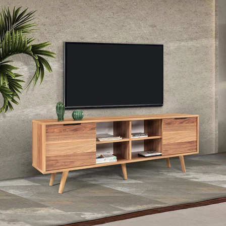 3620 Sina 160 Cm ( AHŞAP AYAKLI , METAL KULPLU ) TV Ünitesi , Söğüt , Tv Sehpası