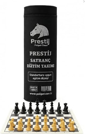 Prestij Rulo Satranç Takımı | Eğitim Satranç Seti Katlanabilir Biala Derisi Rulo | Plastik Taşlı | Taşıma Çantalı | Okul ve Turnuva Kullanımı İçin Uygun |