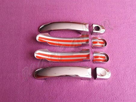 WOC Chrome VW T5 Caravelle Krom Kapı Kolu 2003-2014 4 Kapı Paslanmaz Çelik