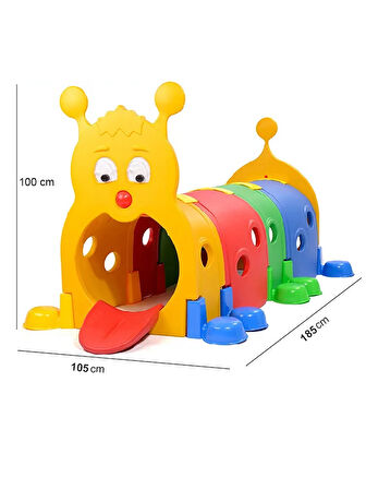 Tırtıl Oyuncak Plastik Bahçe Oyuncakları Dört Bölmeli Tırtıl Tünel Modelleri Eğlenceli Tırtıl Tünel