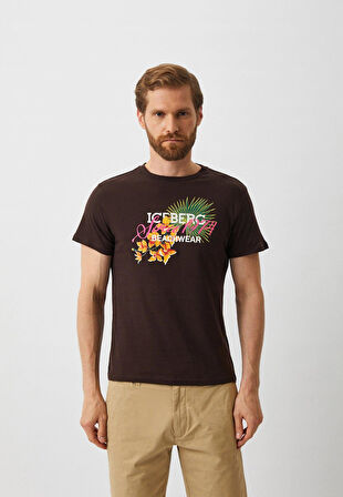 Iceberg ICE3MTS02 Flower T-Shirt Brown