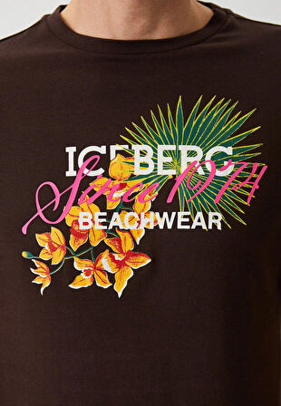 Iceberg ICE3MTS02 Flower T-Shirt Brown