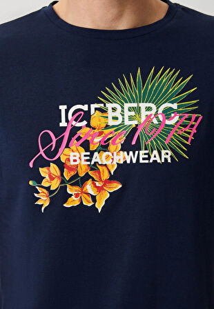 Iceberg ICE3MTS02 Flower T-Shirt Navy