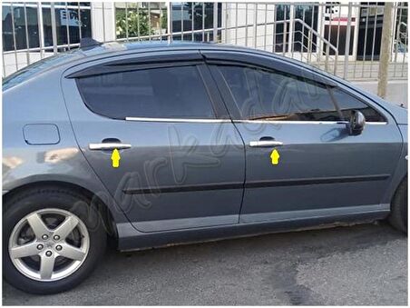 WOC Chrome Peugeot 407 Krom Kapı Kolu 2004-2010 4 Kapı Paslanmaz Çelik