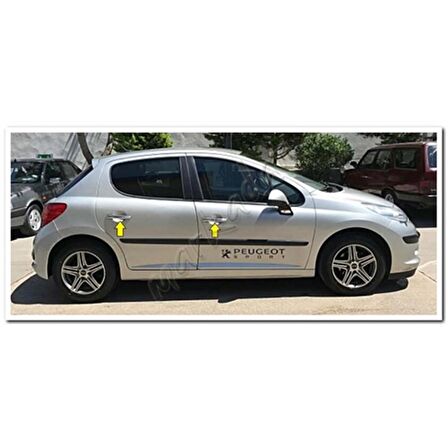 WOC Chrome Peugeot 207 Krom Kapı Kolu 2006-2012 4 Kapı Paslanmaz Çelik