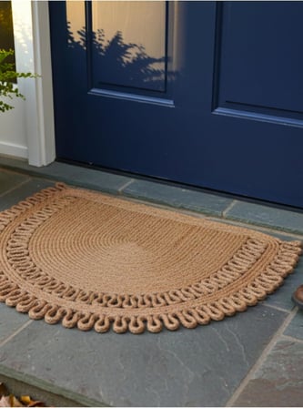 HANDWOVEN JÜT KAPI ÖNÜ KARŞILAMA PASPASI MODERİN TASARIM HASIR EL İŞİ ÇİFT TARAFLI PASPAS EV OFİS KARAVAN TEKNE İÇİN UYUMLU DÖRT MEVSİM DAYANIKLI (HASIR, 60 X 90 CM)