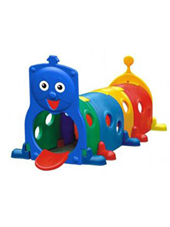 Mutlu Tren Oyun Tüneli Plastik Renkli Tırtıl Tünel Anaokulu Oyuncak Çocuk Tırtıl Oyun Tüneli