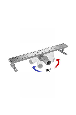 360° Dönerli Lineer Süzgeç - Yan Çıkışlı - Paslanmaz Krom