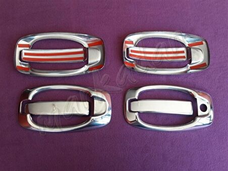 WOC Chrome Citroen Nemo Krom Kapı Kolu 2008 Sonrası 4 Kapı 8 Parça Paslanmaz Çelik