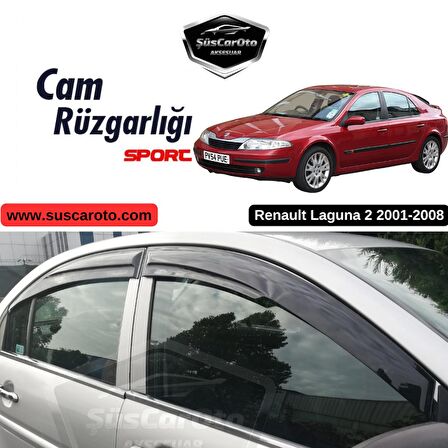 Renault Laguna 2 2001-2008 Uyumlu Mugen Cam Rüzgarlığı Seti Piano Black 4'lü İthal