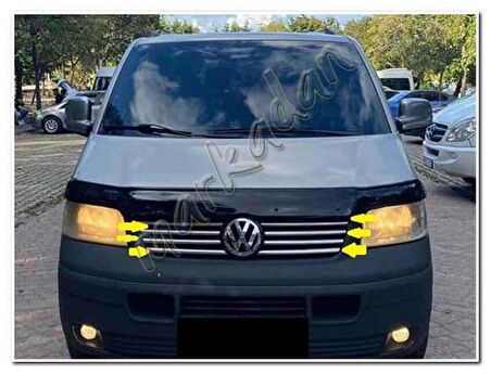 WOC Chrome VW T5 Transporter Krom Ön Panjur 2003-2010 8 Parça Paslanmaz Çelik