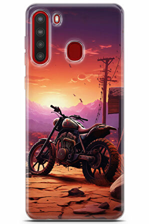 Samsung Galaxy A21 uyumlu Otomoto 14 HD Koruma Border Cross Motor