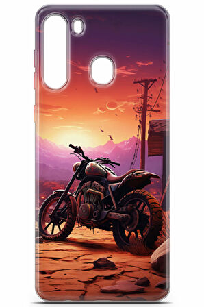 Samsung Galaxy A21 uyumlu Otomoto 14 HD Koruma Border Cross Motor