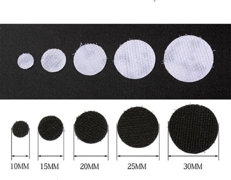 Dünya Magnet 50 Adet Arkası Yapışkanlı Yuvarlak Cırt Cırtlı Bant, Kaliteli Cırt Bant, Çap 1Cm (Beyaz Renk)