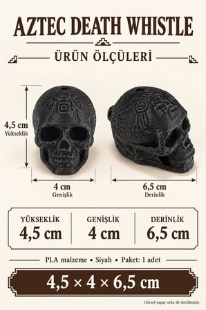 Aztek Mayan Ölüm Islığı Düdüğü Fonksiyonel - Aztec Death Whistle