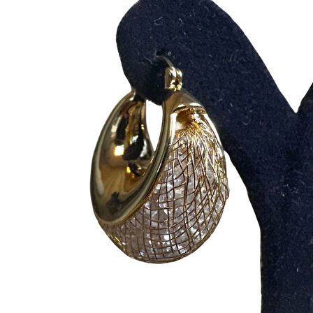 Uretti - İREM 3914 İnce Tel Örme Zirkon Taşlı Sepet Küpe