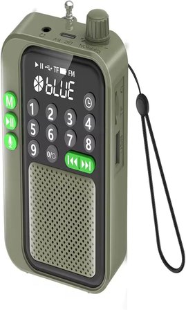 C9 Bluetooth Şarjlı Radyo USB &amp; TF Kart Okuyucu Deprem Çantasına Uygun FM Radyo, Haki