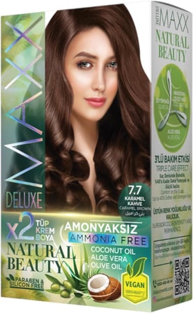 Natural Beauty Amonyaksız Set Saç Boyası 7.7 Karamel Kahve