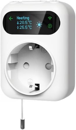 WiFi Priz Tipi Harici Su Geçirmez Sensörlü Termostat (Tuya,Smart Life Uyumlu)