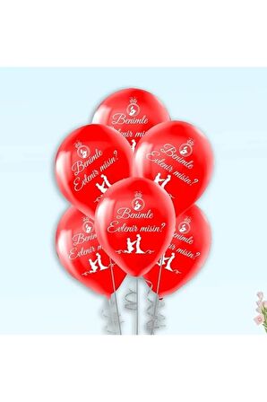 Çepeçevre Balon Benimle Evlenir Misin Baskılı 10'lu