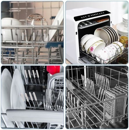 Bulaşık Makinesi Sepet Koruyucu Kapak Uçları, Gri Plastik, Tabak ve Bardak Rafı için Pas ve Çizilme Önleyici 100 Adet (Beyaz)