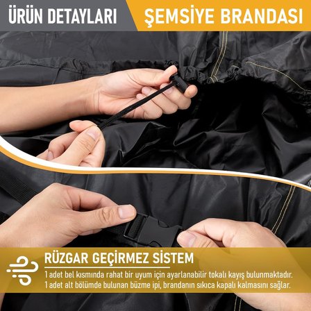 Bahçe Şemsiye Kılıfı, Veranda Parasol Konsol Şemsiyesi Brandası, Koruma Örtüsü, Su Geçirmez, Hava Koşullarına Dayanıklı Bahçe Gölgelik Güneşlik Örtüsü (175 x 32/37 cm) Siyah