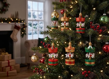 Senon 6'lı Mini Atlı Karınca Noel Ağaç Süsü Renkli Ahşap Geleneksel Tasarım Çocuk Odası ve Yılbaşı Süslemesi İçin Dekoratif Hediyelik (3 Renk Karışık)