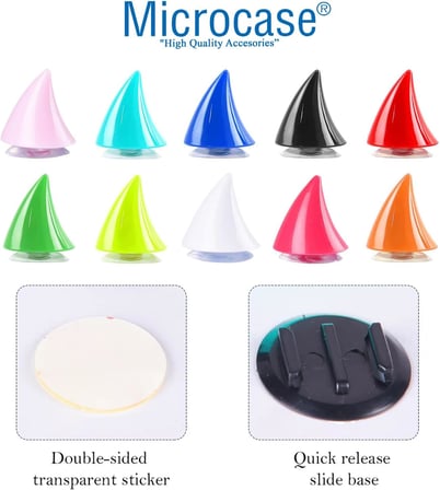 Motosiklet Kask Vb Eşyalar İçin Sevimli İlginç DIY Vantuzlu Karakter ve Parçalar Boynuz Seti - AL5009 (Kırmızı)