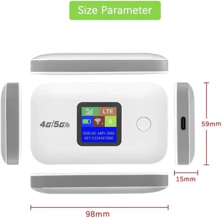 4G/5G Mobil Sim Kartlı WiFi Router, 150Mbps, 3000mAh, Taşınabilir Hotspot Modem, Kayıtlı